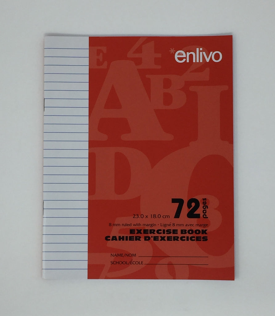 Exercise Book, 8mm Ruled - 72 pgs (23.1 x 18 cm)