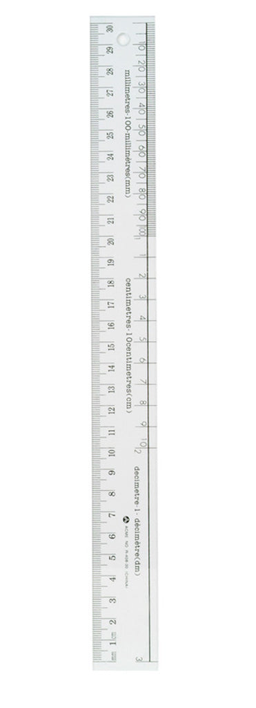 Ruler, Clear Flexible Vinyl, 30 cm (cm/mm/dm)