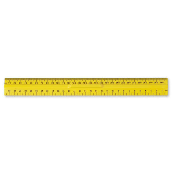 Ruler, Yellow Plastic, PRIMARY, 30 cm (cm only)