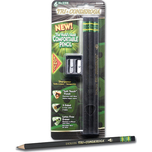 Pencils, HB Tri-conderoga®, Tri-write - Black casing (6)