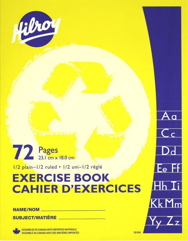 Exercise Book, 1/2 Plain, 1/2 Ruled - 72 pgs (23.1 x 18 cm)