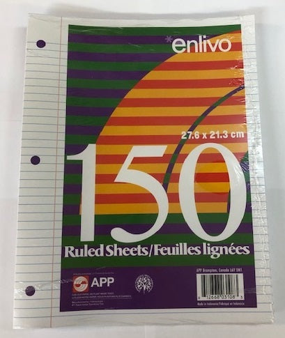 ??  Refill Paper, Ruled with Margin, 150 shts