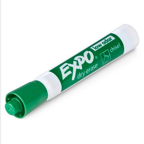 Markers, EXPO, Dry Erase Low Odour, Chisel Tip - Green